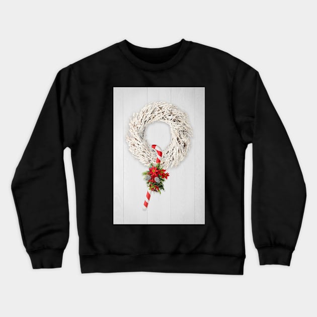 Christmas wreath and cane Crewneck Sweatshirt by homydesign